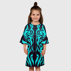 Платье клеш для девочки Аква, цвет: 3D-принт — фото 2