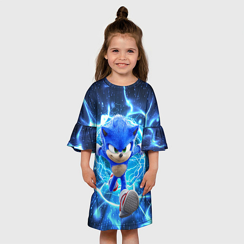 Детское платье Sonic electric waves / 3D-принт – фото 3