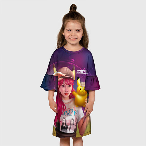 Детское платье Jisoo and Pikachu / 3D-принт – фото 3