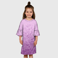 Платье клеш для девочки Абстракция светло-сиреневый, цвет: 3D-принт — фото 2