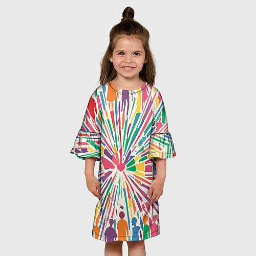 Детское платье Цветные будни / 3D-принт – фото 3