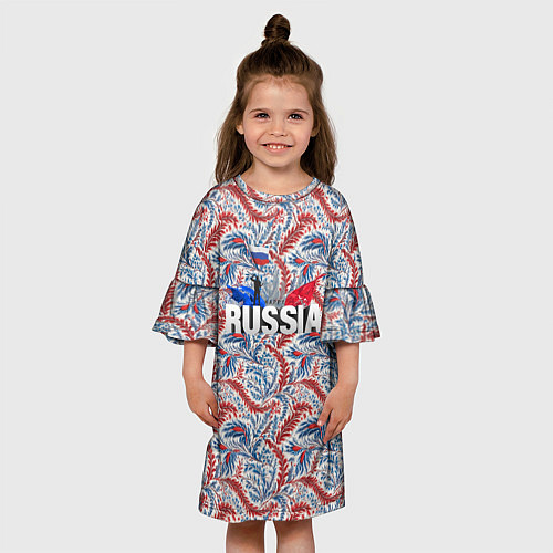 Детское платье Happy Russia волнистые узоры / 3D-принт – фото 3