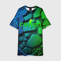 Детское платье CS GO green black abstract