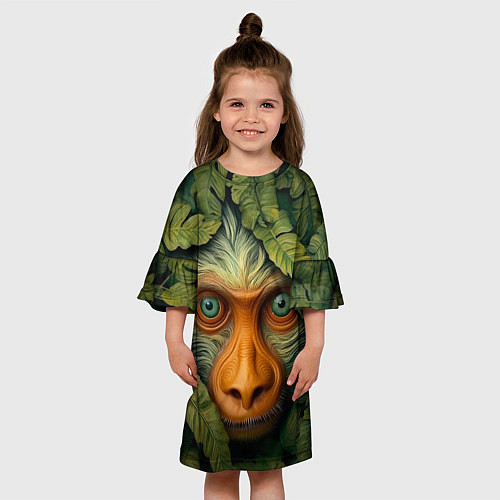 Детское платье Обезьяна в джунглях / 3D-принт – фото 3