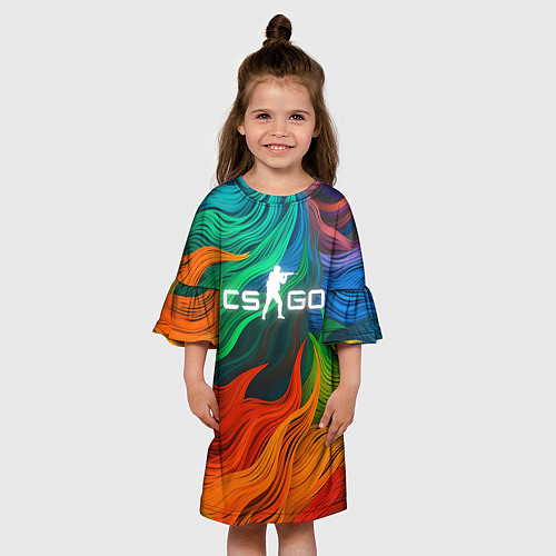Детское платье Cs Go Logo Color / 3D-принт – фото 3