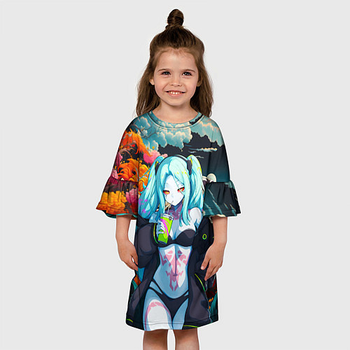 Детское платье Ребекка и дракон - Киберпанк аниме / 3D-принт – фото 3