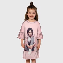 Платье клеш для девочки Милый Тимоти Шаламе, цвет: 3D-принт — фото 2