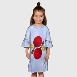 Платье клеш для девочки Теннисный дизайн, цвет: 3D-принт — фото 2