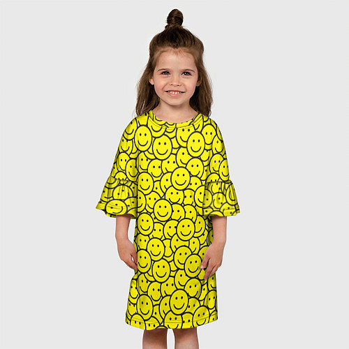 Детское платье Счастливые смайлики / 3D-принт – фото 3