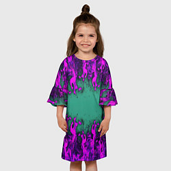 Платье клеш для девочки Фиолетовое пламя, цвет: 3D-принт — фото 2