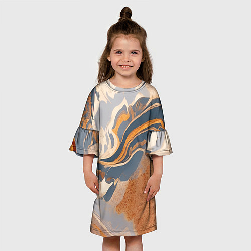 Детское платье Разноцветная яшма / 3D-принт – фото 3