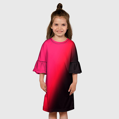 Детское платье Градиент ярко-розовый / 3D-принт – фото 3