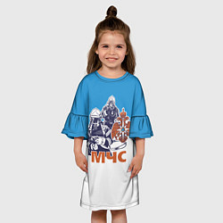 Платье клеш для девочки МЧС спасатели, цвет: 3D-принт — фото 2