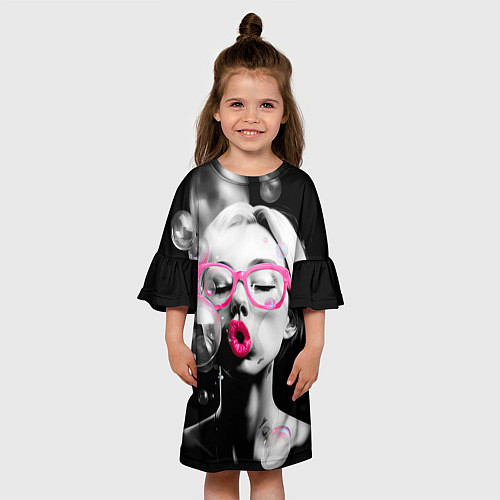 Детское платье Девушка и пузыри / 3D-принт – фото 3