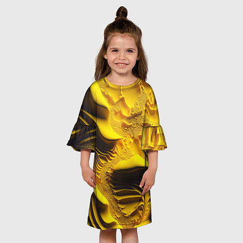 Детское платье Желтая объемная текстура / 3D-принт – фото 3