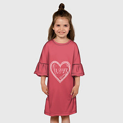 Платье клеш для девочки Сердечко LOVE, цвет: 3D-принт — фото 2
