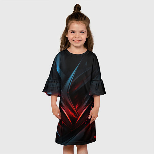 Детское платье Black red abstract / 3D-принт – фото 3