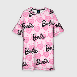 Платье клеш для девочки Логотип Барби и розовое кружево, цвет: 3D-принт