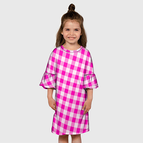 Детское платье Розовая клетка Барби / 3D-принт – фото 3