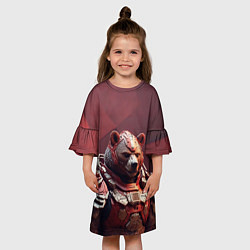 Платье клеш для девочки Бронированный медведь, цвет: 3D-принт — фото 2