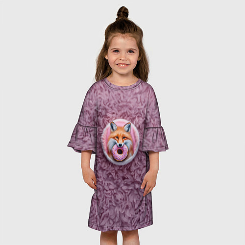 Детское платье Мордочка лисы с пончиком / 3D-принт – фото 3