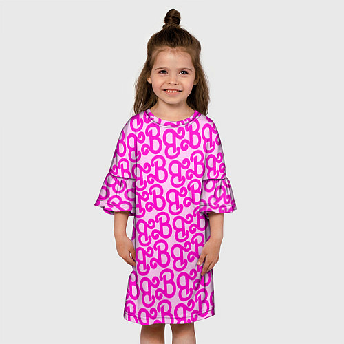Детское платье Логотип Барби - буква B / 3D-принт – фото 3