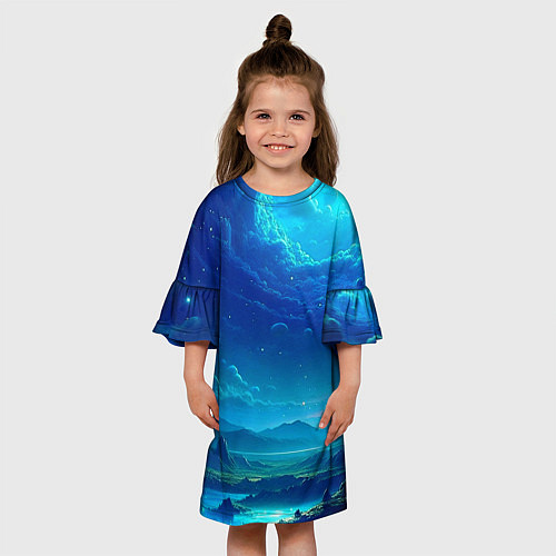 Детское платье Фантастический космос / 3D-принт – фото 3