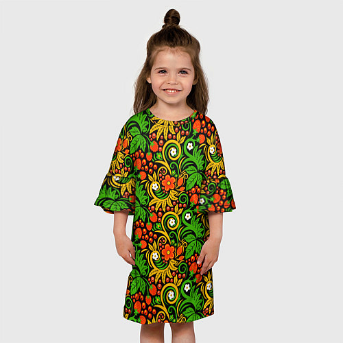 Детское платье Русское народное искусство - хохлома / 3D-принт – фото 3