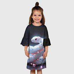 Платье клеш для девочки Лунный змей, цвет: 3D-принт — фото 2