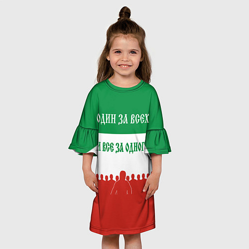 Детское платье Один за всех и все за одного - лозунг / 3D-принт – фото 3