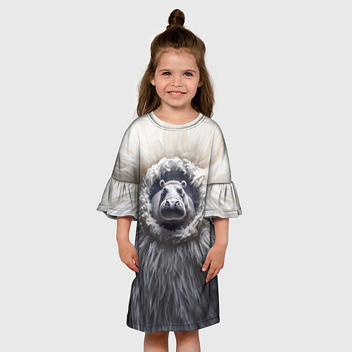 Детское платье Брутальный бегемот / 3D-принт – фото 3