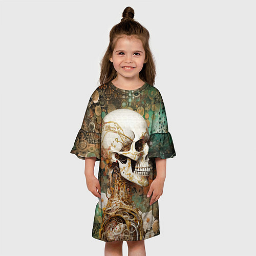 Детское платье Череп робот гуманоид / 3D-принт – фото 3