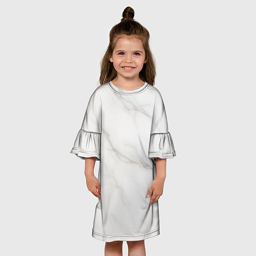 Детское платье Текстура светлого мрамора / 3D-принт – фото 3