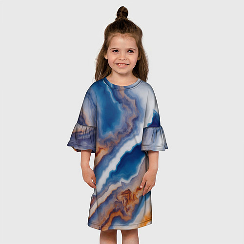 Детское платье Волнистая разноцветная яшма / 3D-принт – фото 3