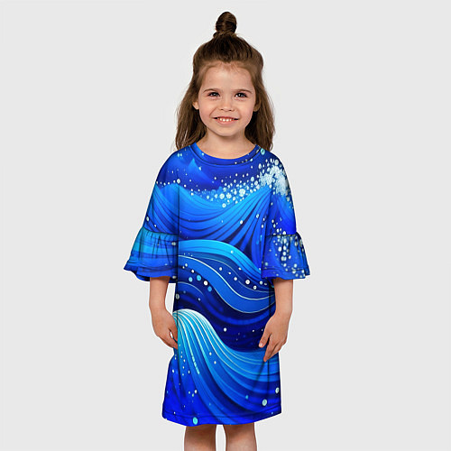 Детское платье Волны - текстура от нейросети / 3D-принт – фото 3
