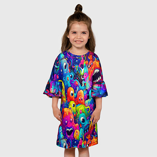 Детское платье Кислотный трип / 3D-принт – фото 3