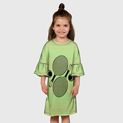 Платье клеш для девочки Настольный теннис или пинг понг, цвет: 3D-принт — фото 2