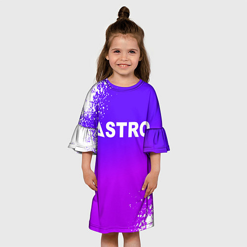 Детское платье Astro neon background / 3D-принт – фото 3