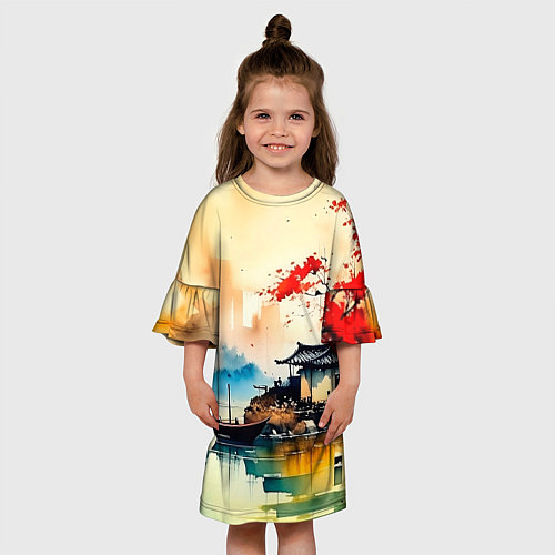 Детское платье Краски природы / 3D-принт – фото 3