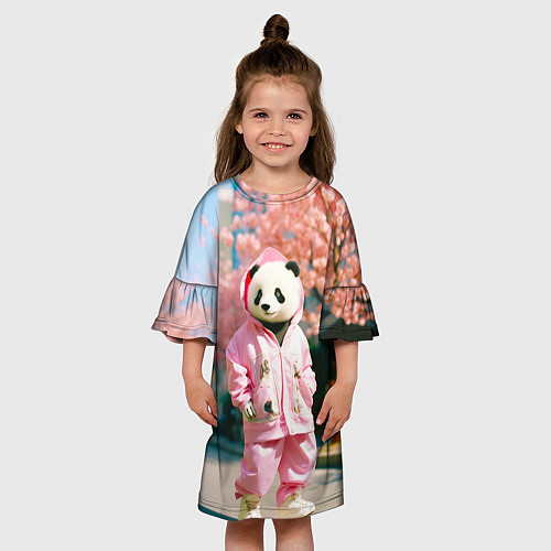 Детское платье Милая панда в пуховике / 3D-принт – фото 3
