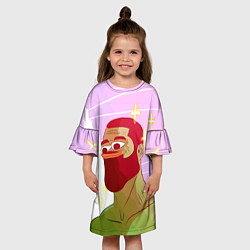 Платье клеш для девочки Пепе гигачад, цвет: 3D-принт — фото 2