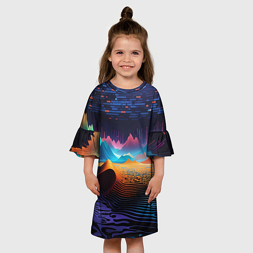 Детское платье Пейзаж цифрового измерения / 3D-принт – фото 3