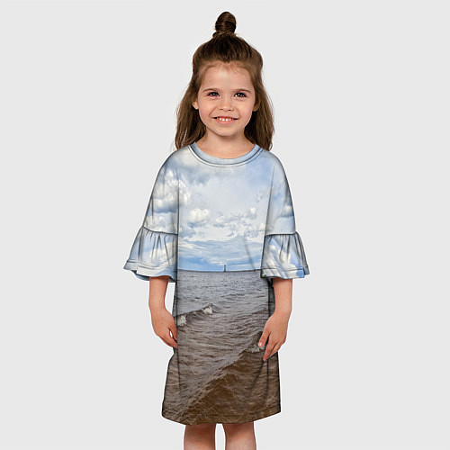 Детское платье Волны на Ладожском озере / 3D-принт – фото 3