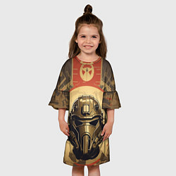 Платье клеш для девочки Боец в силовой броне, цвет: 3D-принт — фото 2