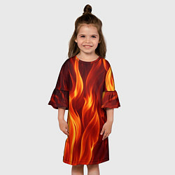 Платье клеш для девочки Пламя огня, цвет: 3D-принт — фото 2