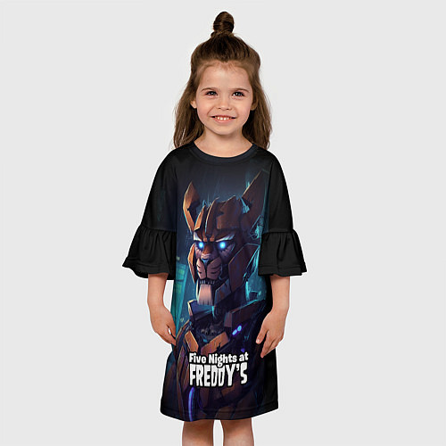 Детское платье Five Nights at Freddys Bonnie cyberpunk / 3D-принт – фото 3