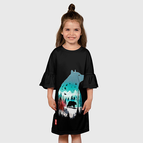 Детское платье Призрачный гризли / 3D-принт – фото 3