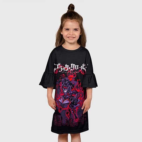 Детское платье Аста режим демона - Черный Клевер / 3D-принт – фото 3