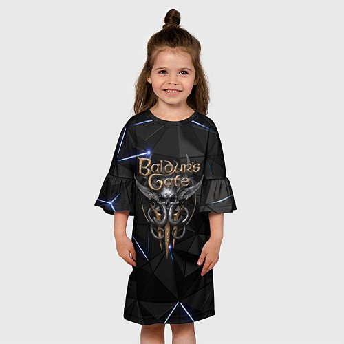 Детское платье Baldurs Gate 3 black blue / 3D-принт – фото 3