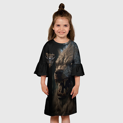 Детское платье Baldurs Gate 3 лого и оборотень / 3D-принт – фото 3